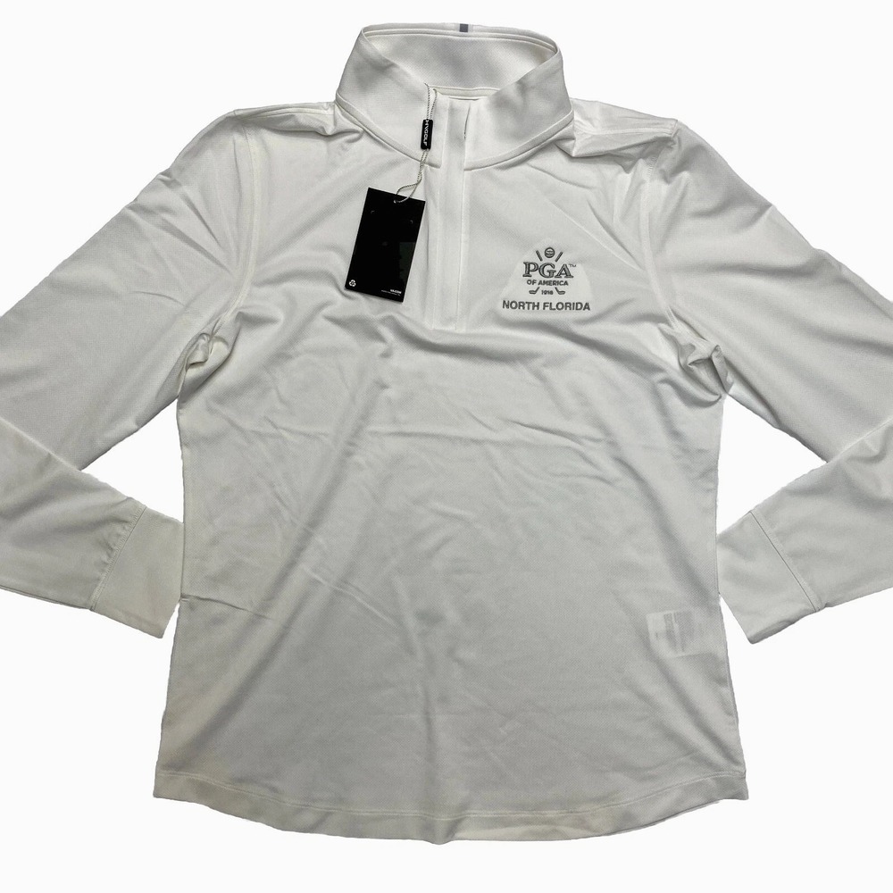 Under Armour Shirt Womens M White Long Sleeve 1/4 Golf North Florida PGA